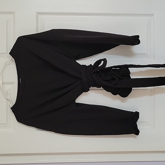 H & M Women's Black Sweatshirt with waist ties - Picture 2 of 6